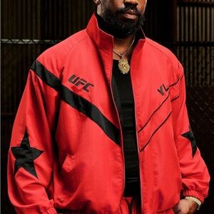 YoungLA Red and Black Bomber Jacket with Star Accent